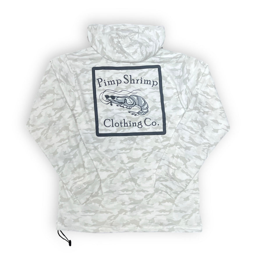 Comfort Lined T-Shirt Hoodie - White Camo
