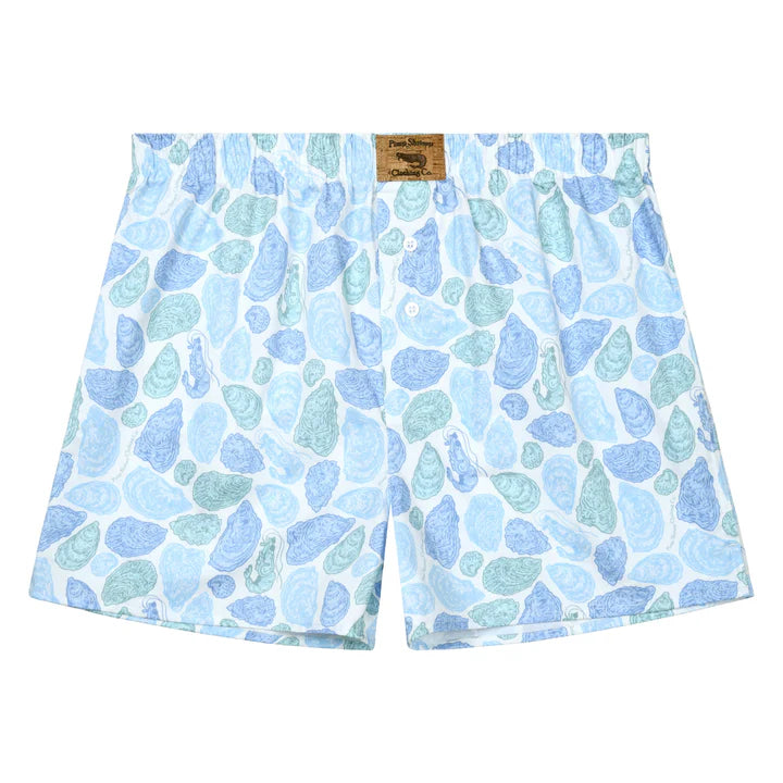 100% Comfort Cotton Boxer Shorts - Blue Oyster Camo