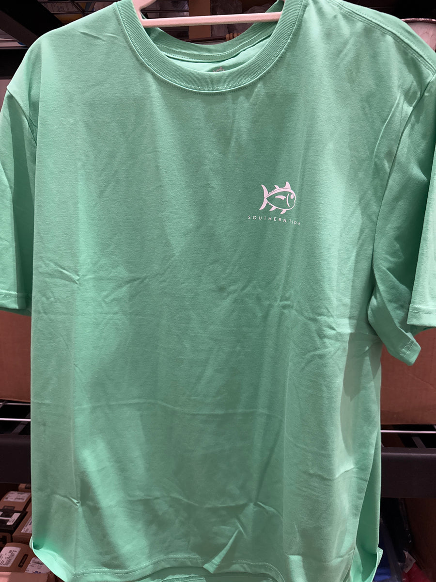 Southern Tide - SS Window Pane Skipjack Tee - Jade Green