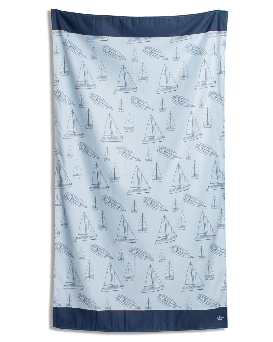 Set Sail Giant Beach Towel    Light Blue/Navy    40x70