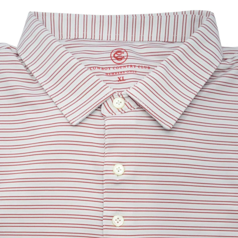 Thin Stripe Polo-Brick