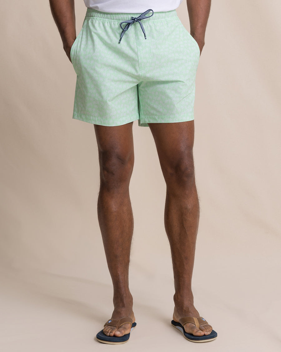 M Palmy Vibes Swim Trunk-Green Ash