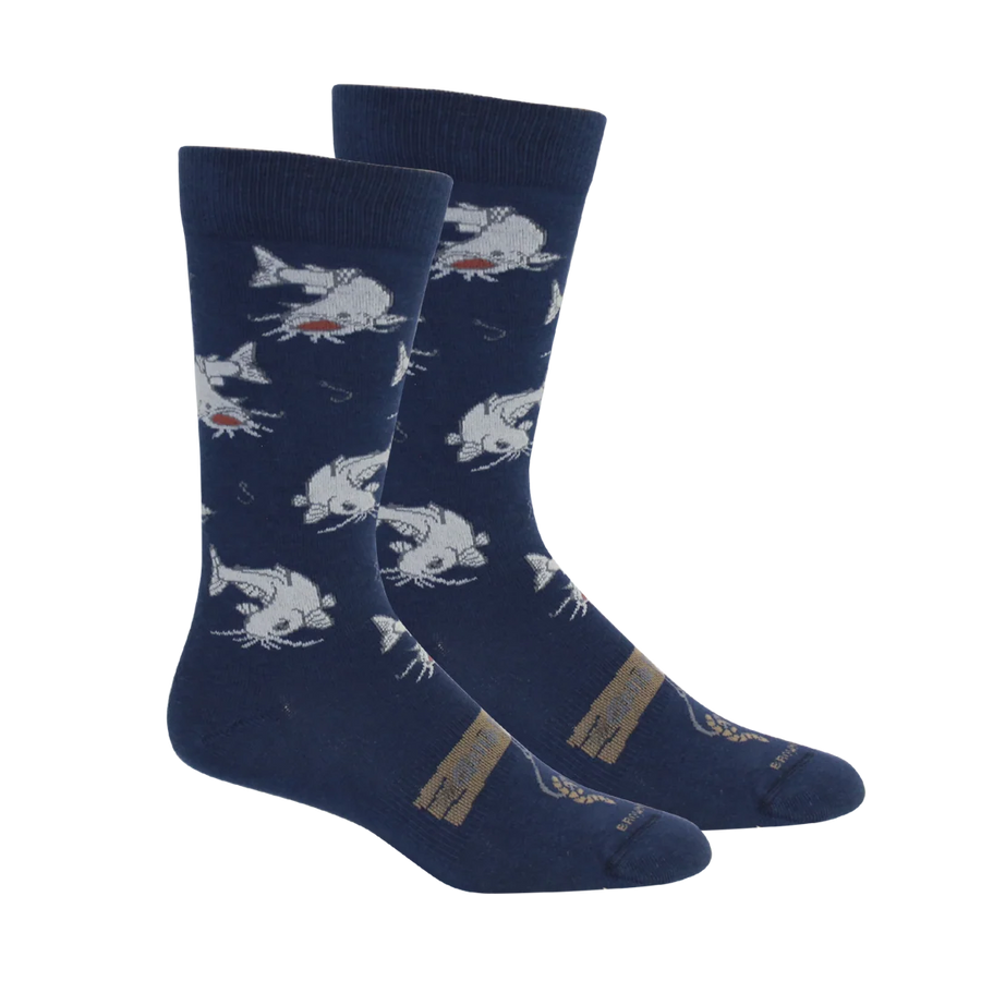Gone Fishing Socks- Insignia Blue