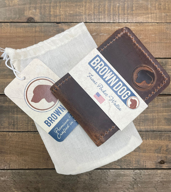 BD Leather Bifold Wallet with Front Pocket- Copper