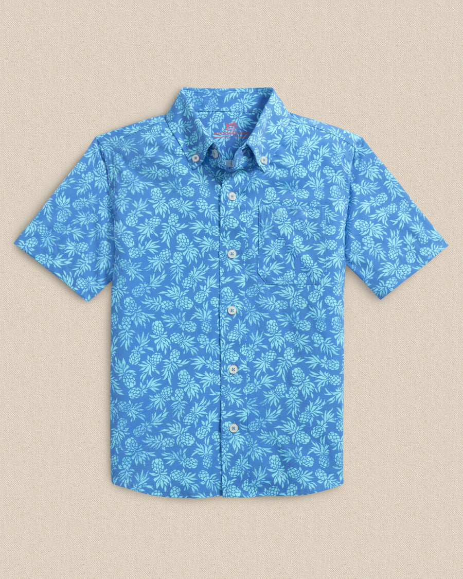 Y SS Coastal Breeze Pineapple Parade Sportshirt