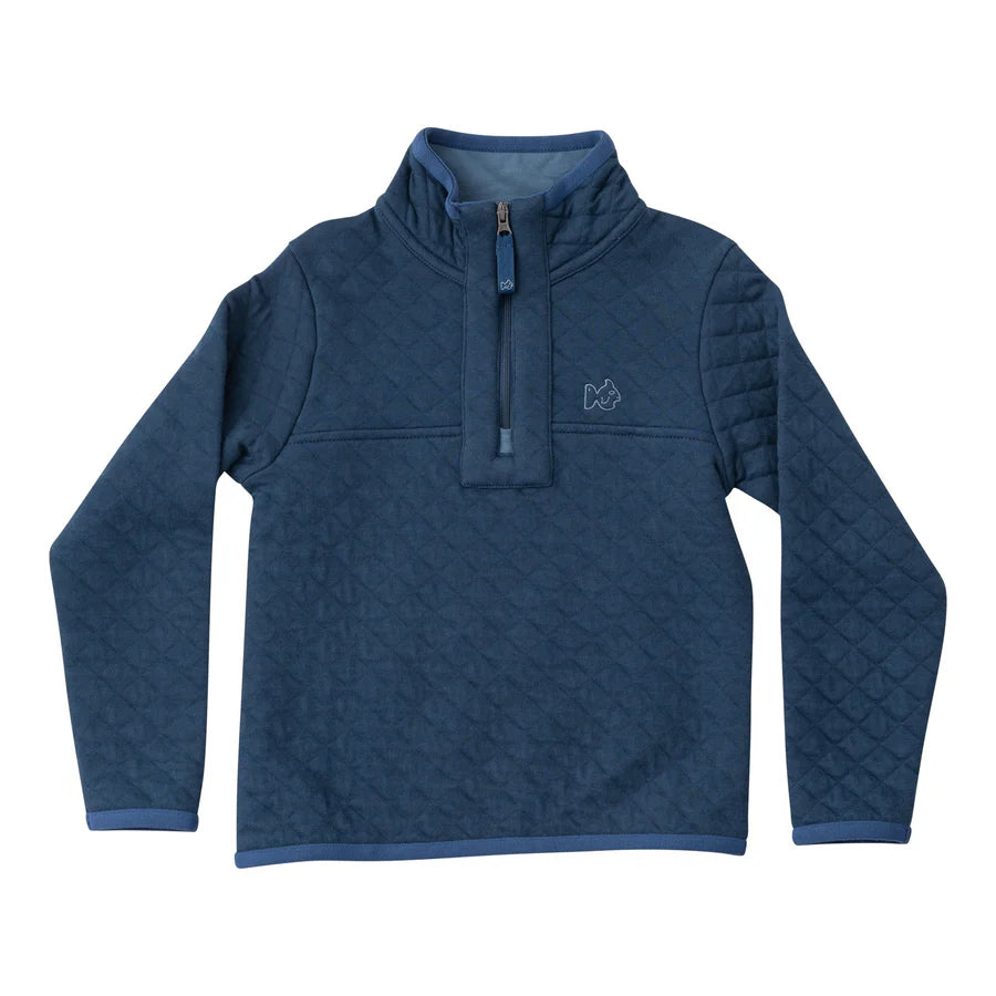 Quilted Zip Pullover - Big Dipper Navy