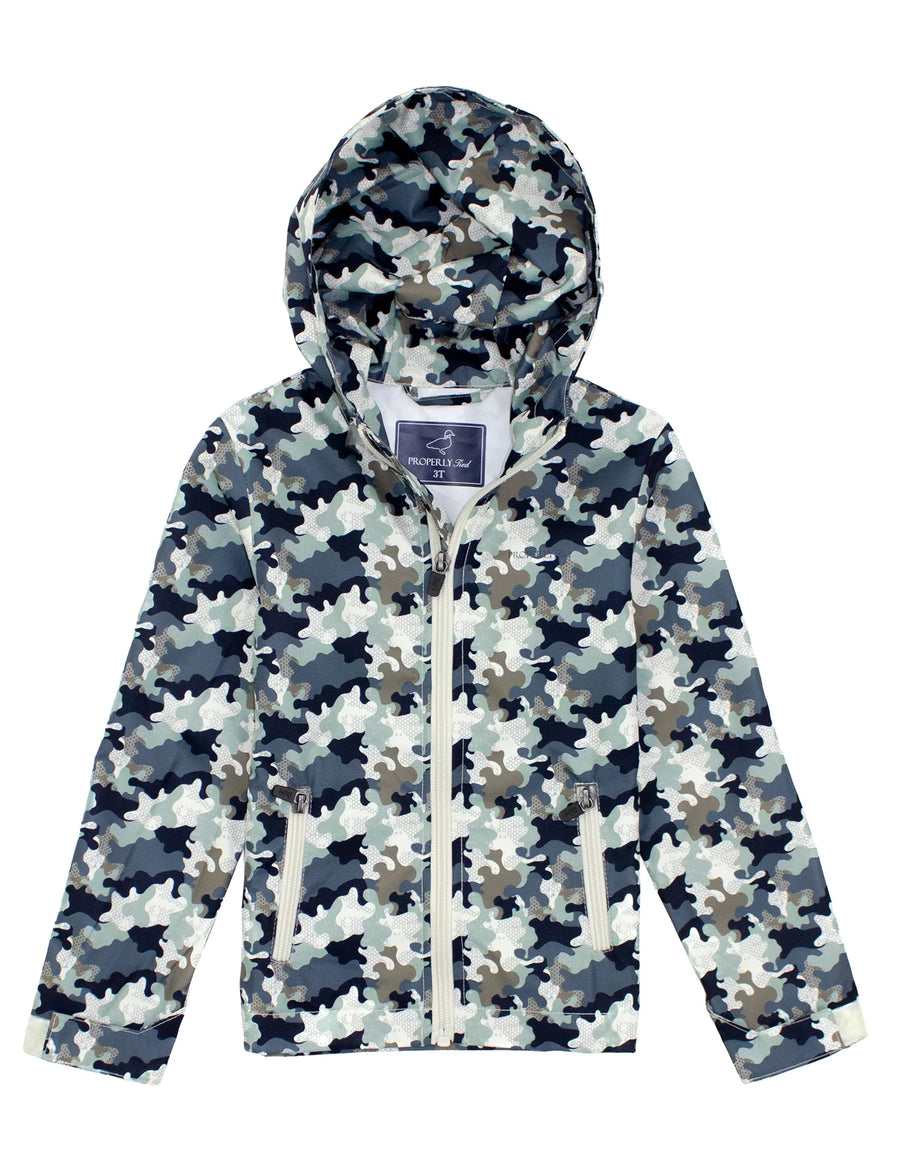 Boys Canopy Rain Jacket - Delta Backwater Camo