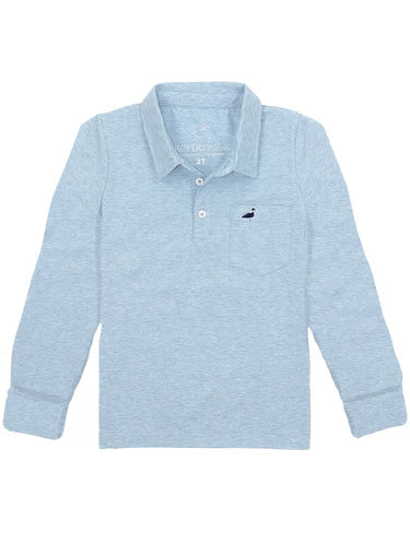 Boys Harrison Pocket Polo Long Sleeve - Moon Blue