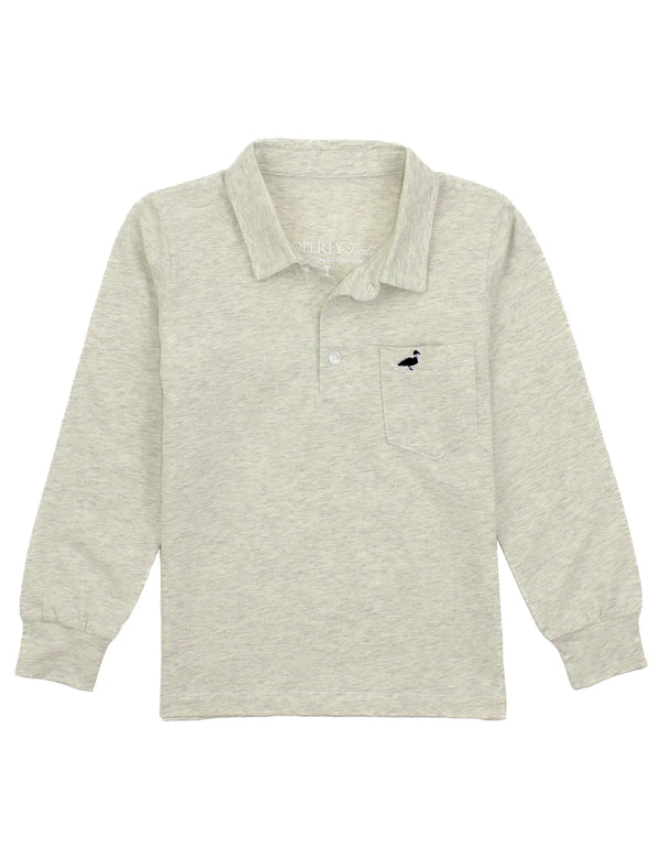 Boys Harrison Pocket Polo Long Sleeve - Oatmeal