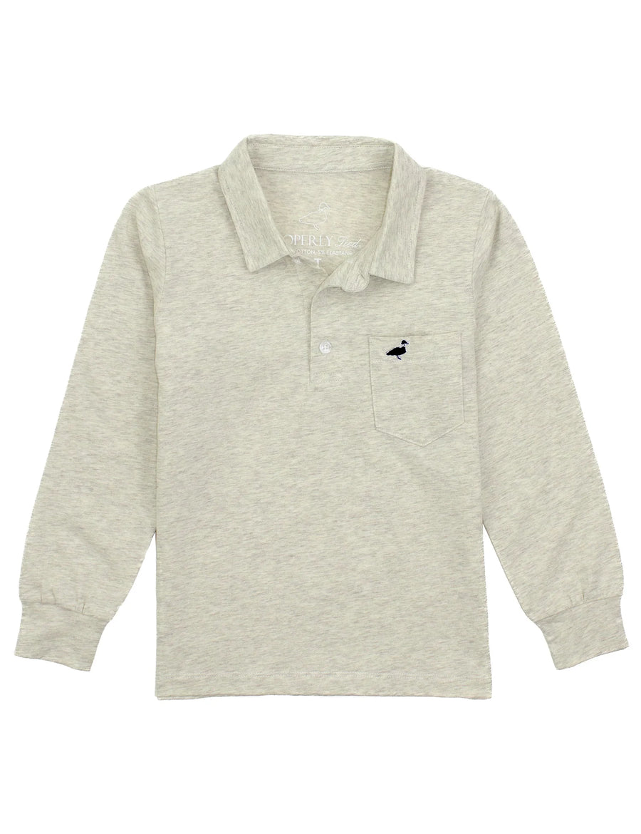 Boys Harrison Pocket Polo Long Sleeve - Oatmeal