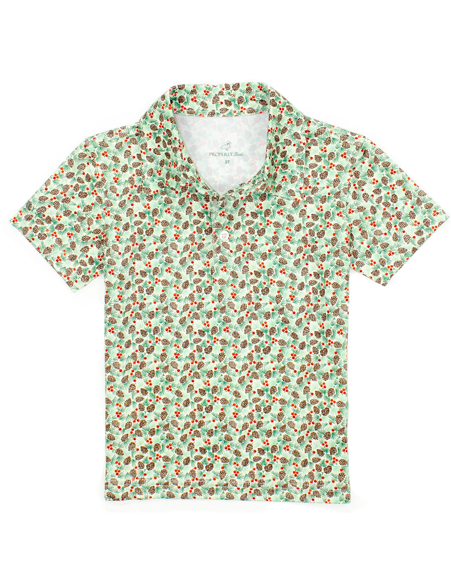 Boys Inlet Polo - Winter Pine