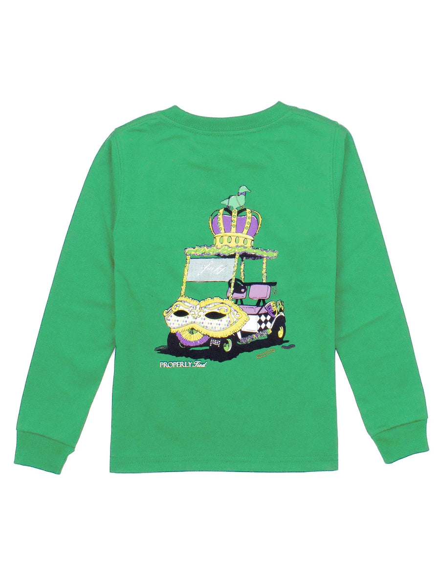 Boys Mardi Cart Long Sleeve Crop Green
