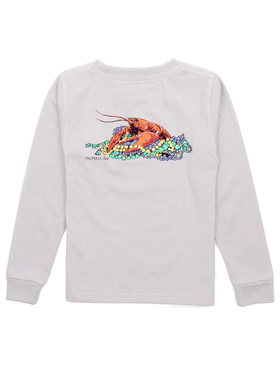 Boys Mardi Crawfish Long Sleeve Ice Grey