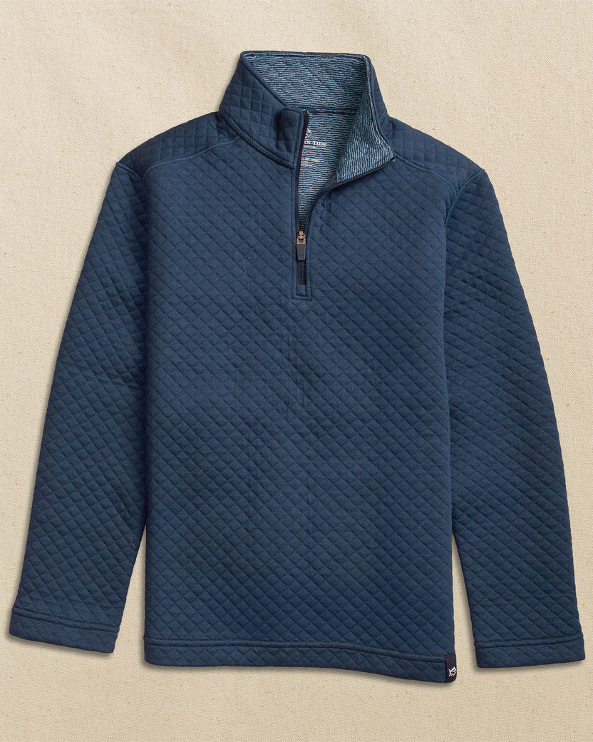 Boys Oak Island Quarter Zip - Dress Blue