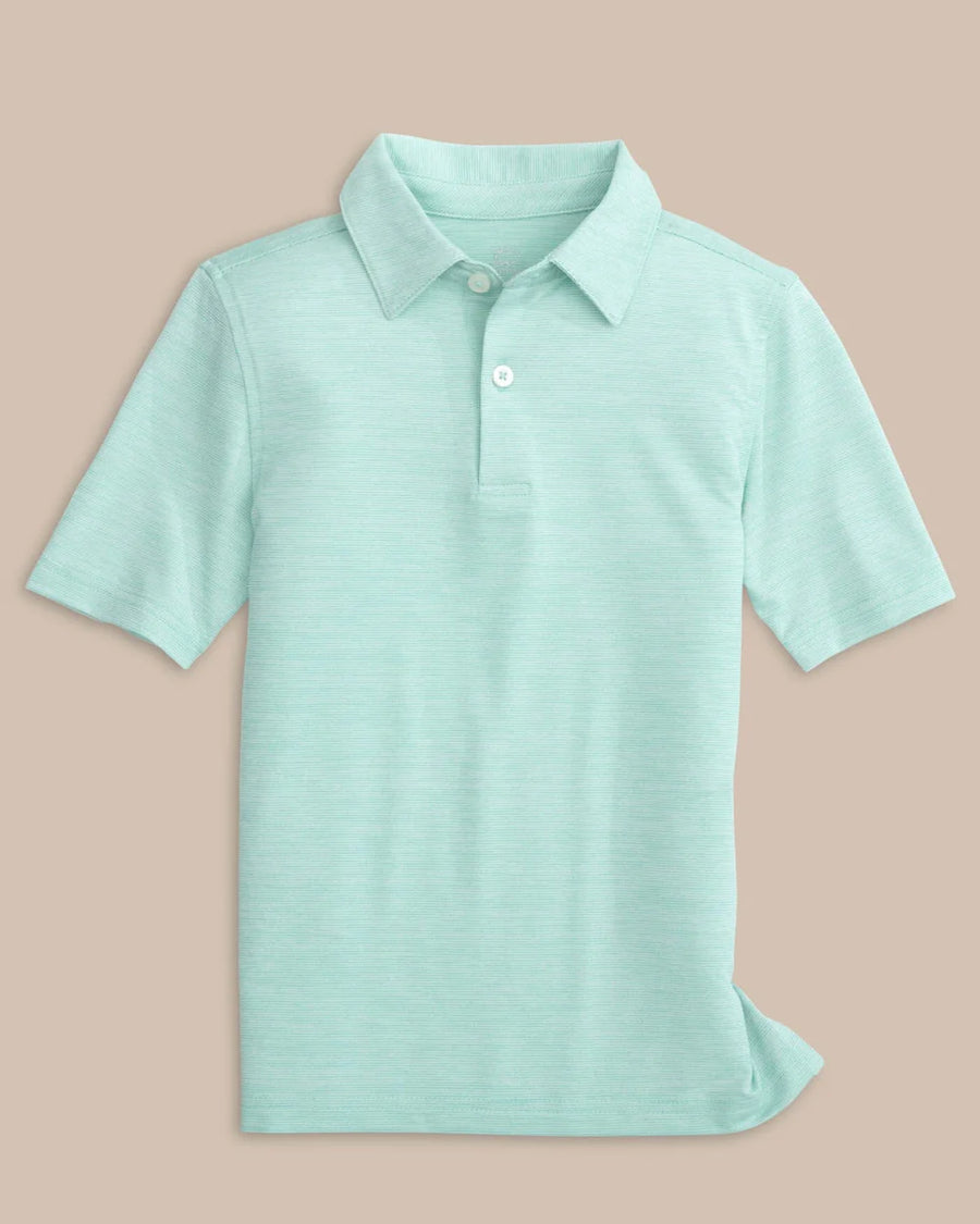 Boys Performance Polo Driver Spacedye Marine Blue