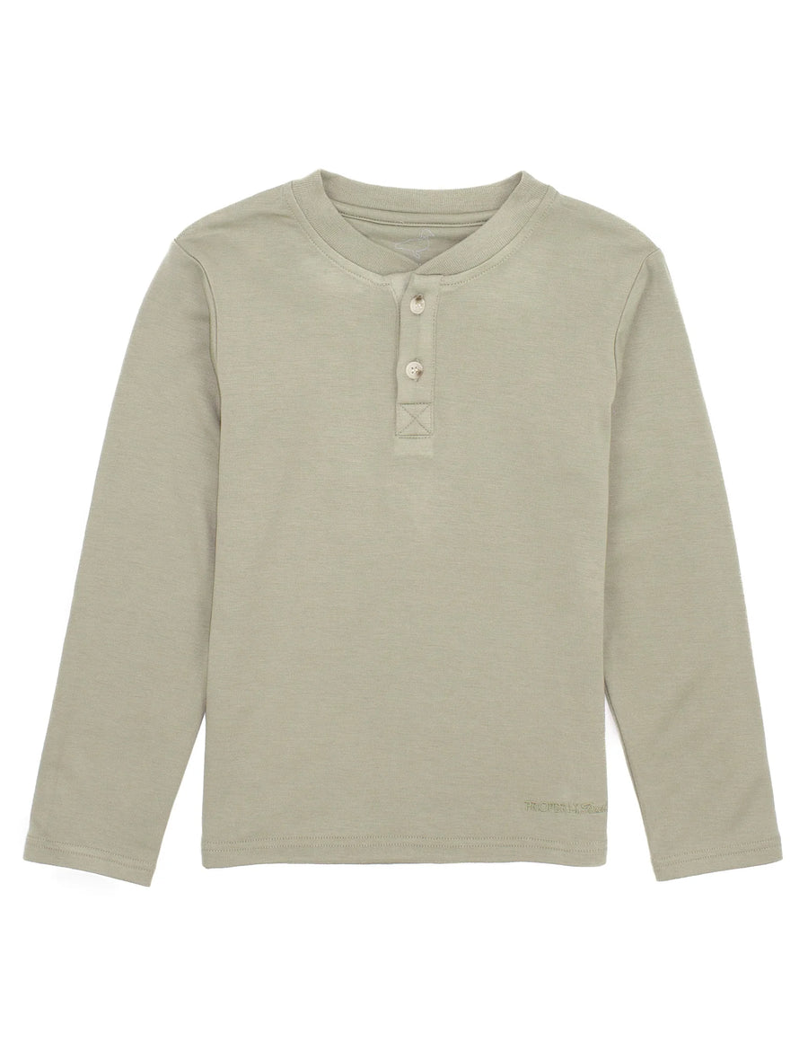 Boys Shoreline Henley Long Sleeve - Cedar