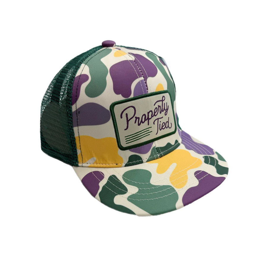 Boys Sportsman Trucker Hat Mardi Gras Camo