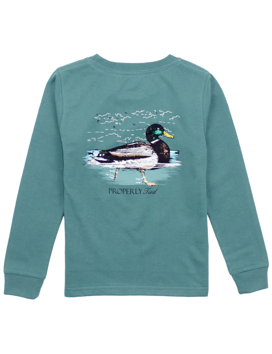 Baby Swimming Mallard Long Sleeve - Marine Green