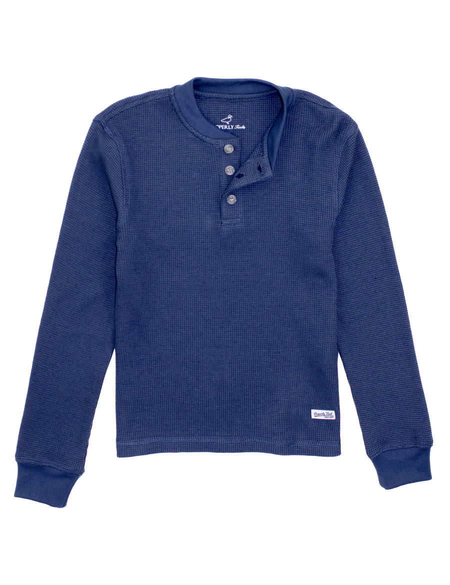 Boys Trek Henley - River Blue