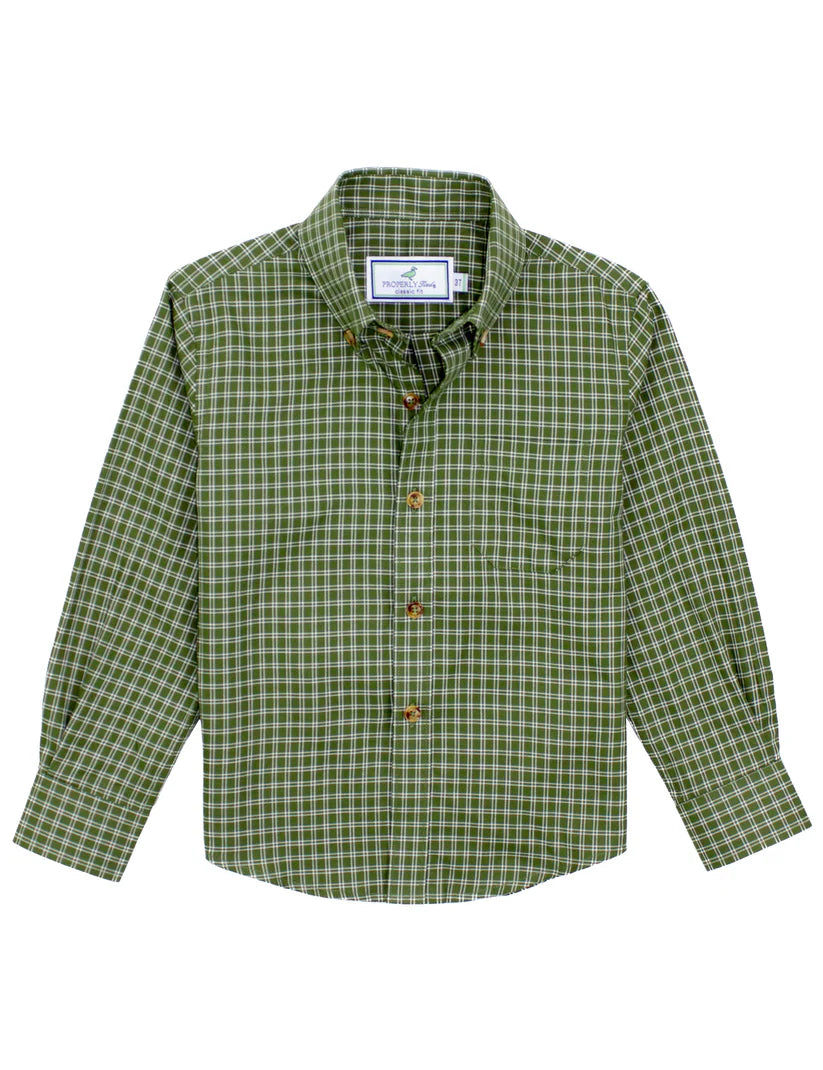 Boys Woodland Sportshirt - Cypress Needle