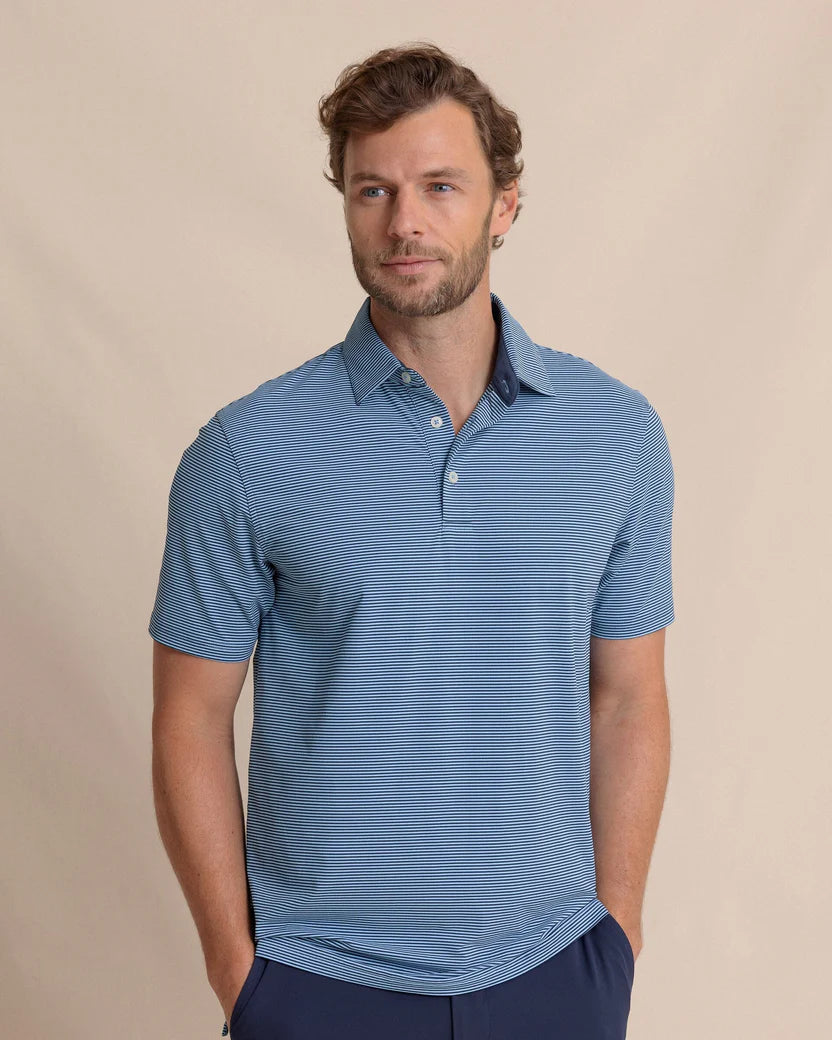 Brrreeze Meadowbrook Stripe Polo - Ocean Channel