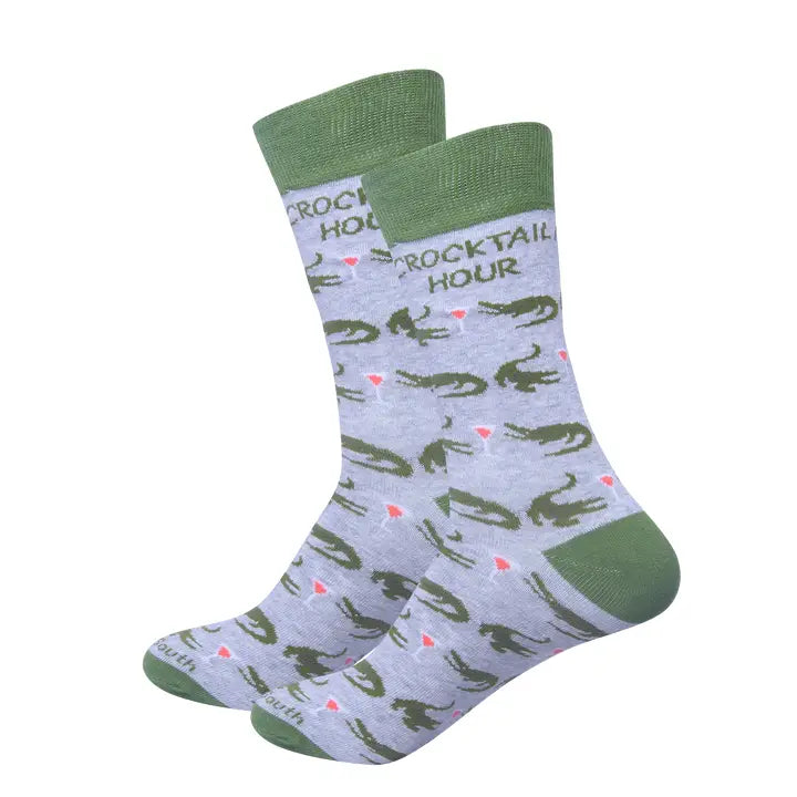 Crocktail Hour Socks - Grey