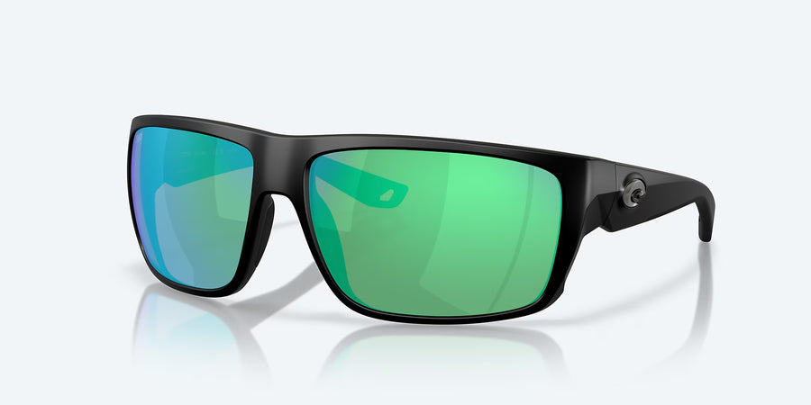 FLY LINE MATTE BLACK w/ GREEN MIRROR 580G INJECTED MAN SUNGLASS