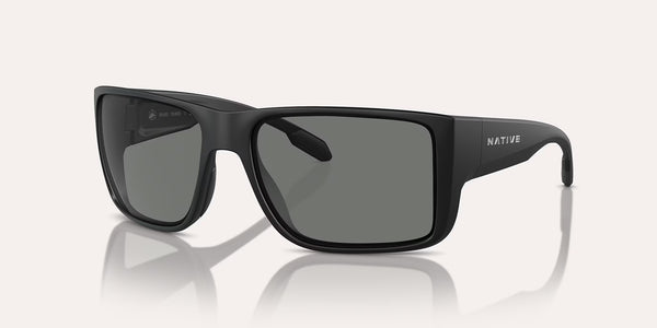 BADLANDS MATTE BLACK w/ GREY POLARIZED INJECTED MAN SUNGLASS