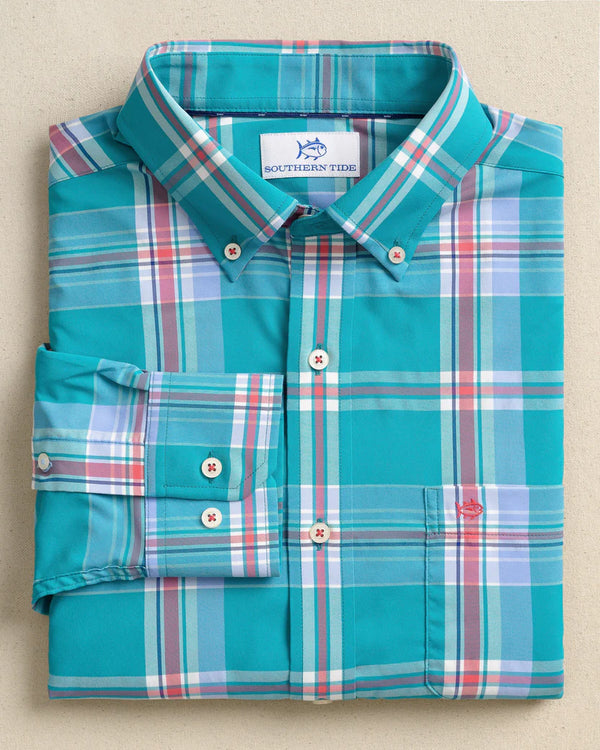 Greenview Plaid Intercoastal Sport Shirt - Spruce Shade