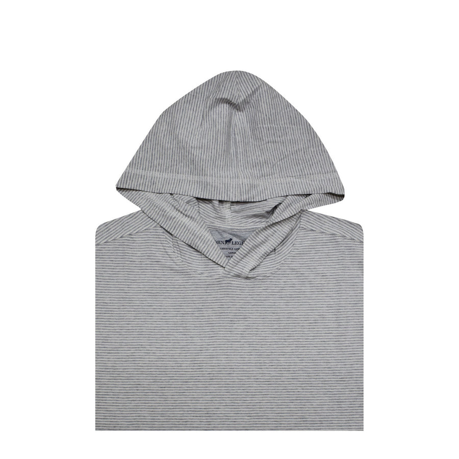 Heathered Blended Stripe Cotton Hoodie - Carbon Nature