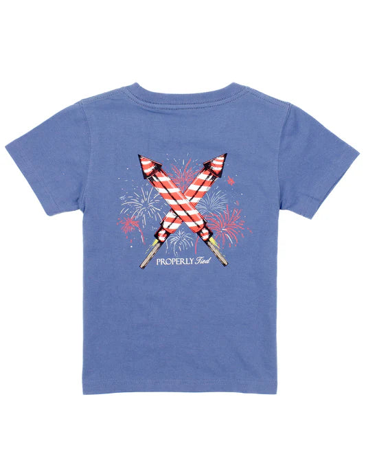 Boys/Baby Firecracker Short Sleeve Space Blue