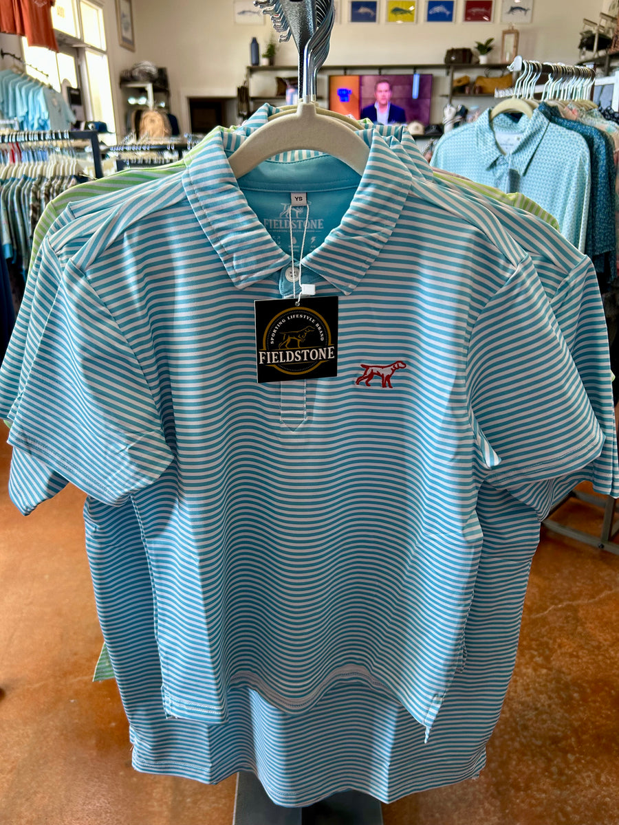 Youth Carlyle Performance Polo - Baby Blue