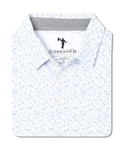 Logan Polo - White/Niagara Mist/Warm Steel