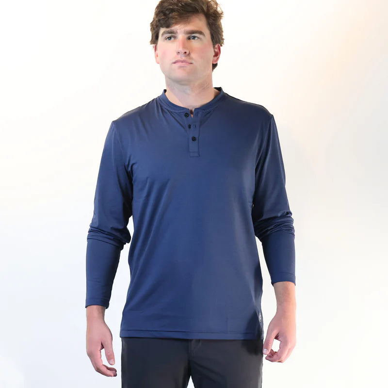 Long Sleeve Henley - Navy