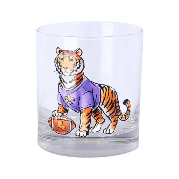 Louisiana LA State Spirit Tiger Standing Rocks Glass