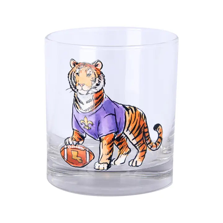 Louisiana LA State Spirit Tiger Standing Rocks Glass