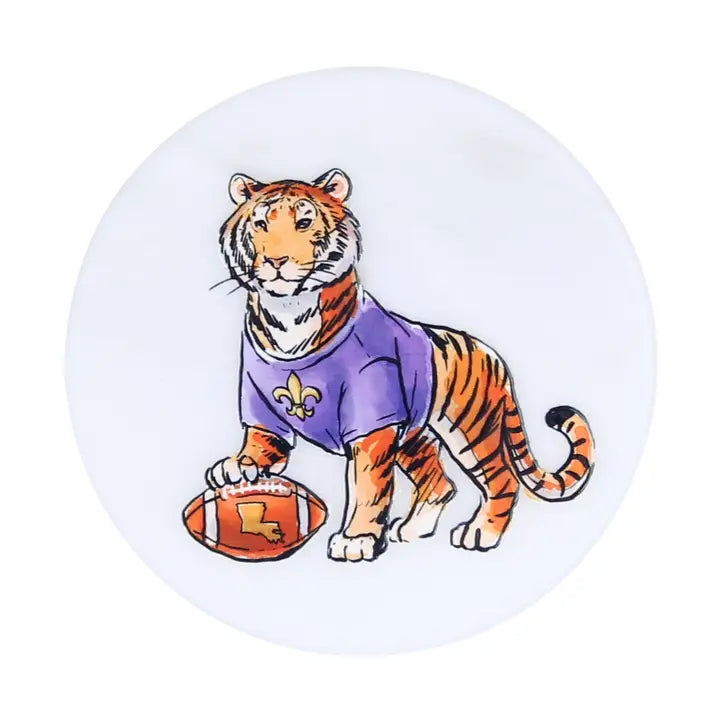 Louisiana La State Spirit Tiger Standing Marble Coaster