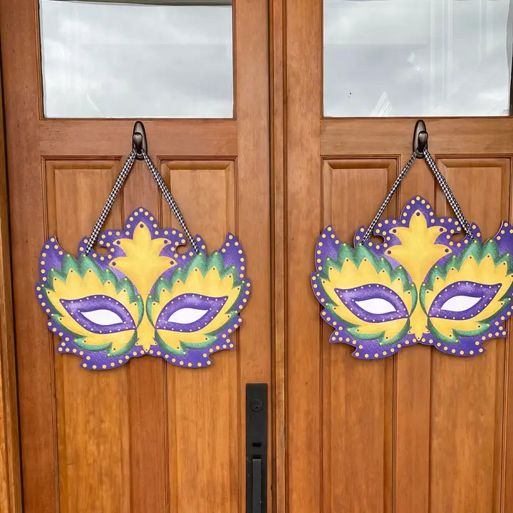 Mardi Gras Mask Door Hanger