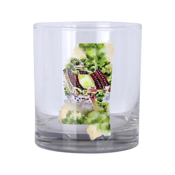 Mississippi State Stadium Rocks Glass