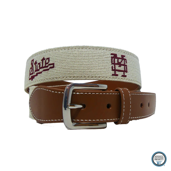 Mississippi State Grey Needlepoint Belt