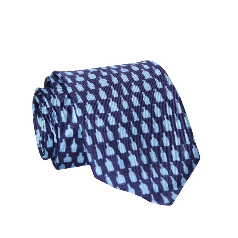 Navy Bottled Up Bourbon Bottle Necktie - Bourbon - Whiskey