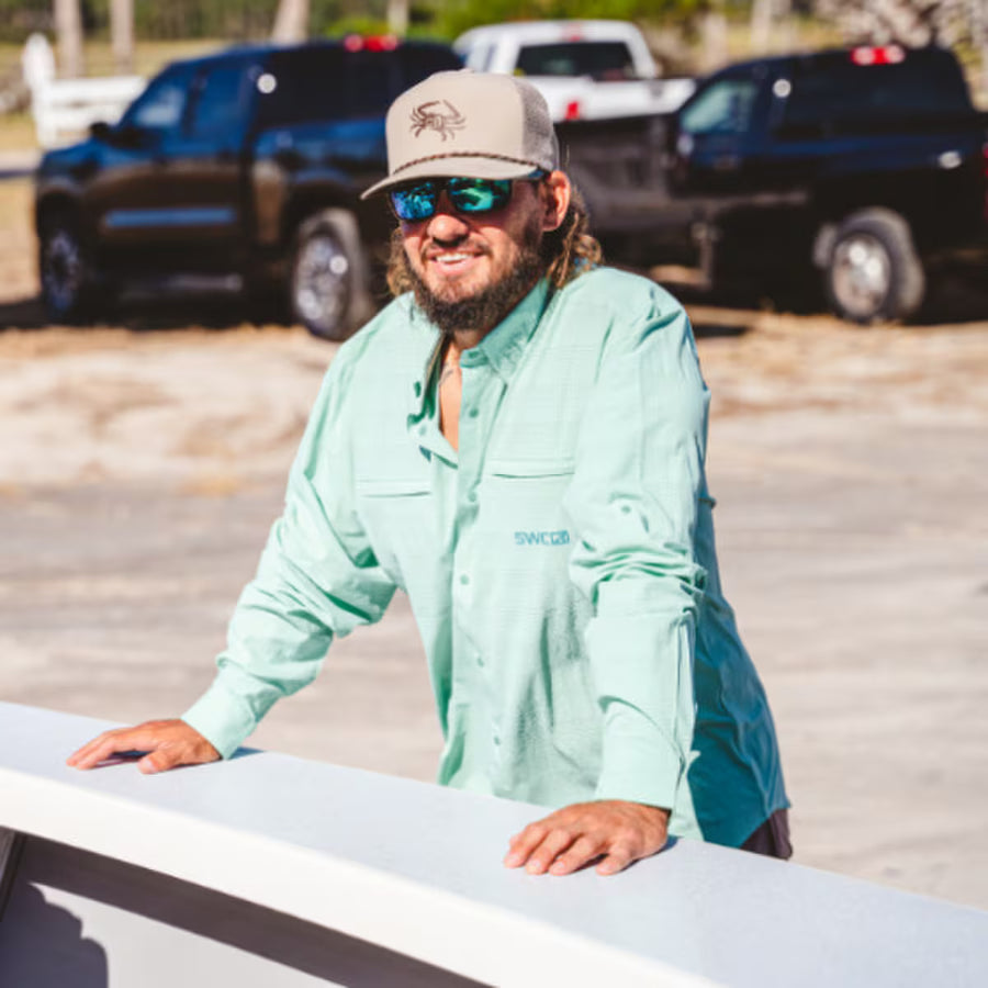 Oysterman Short Sleeve Woven - Ocean Wave