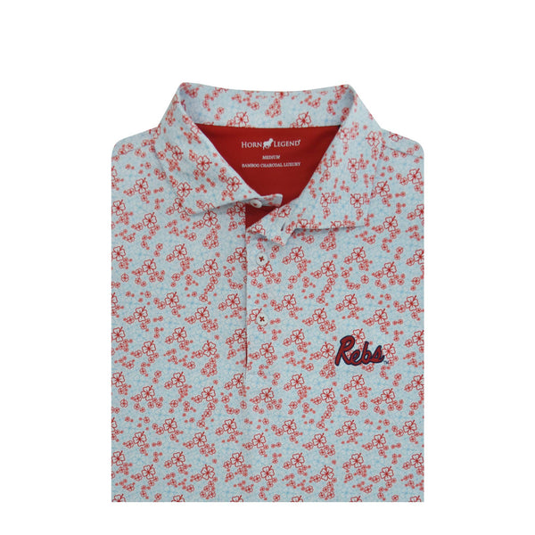 Ole Miss Rebs Script Powder Lucky Polo