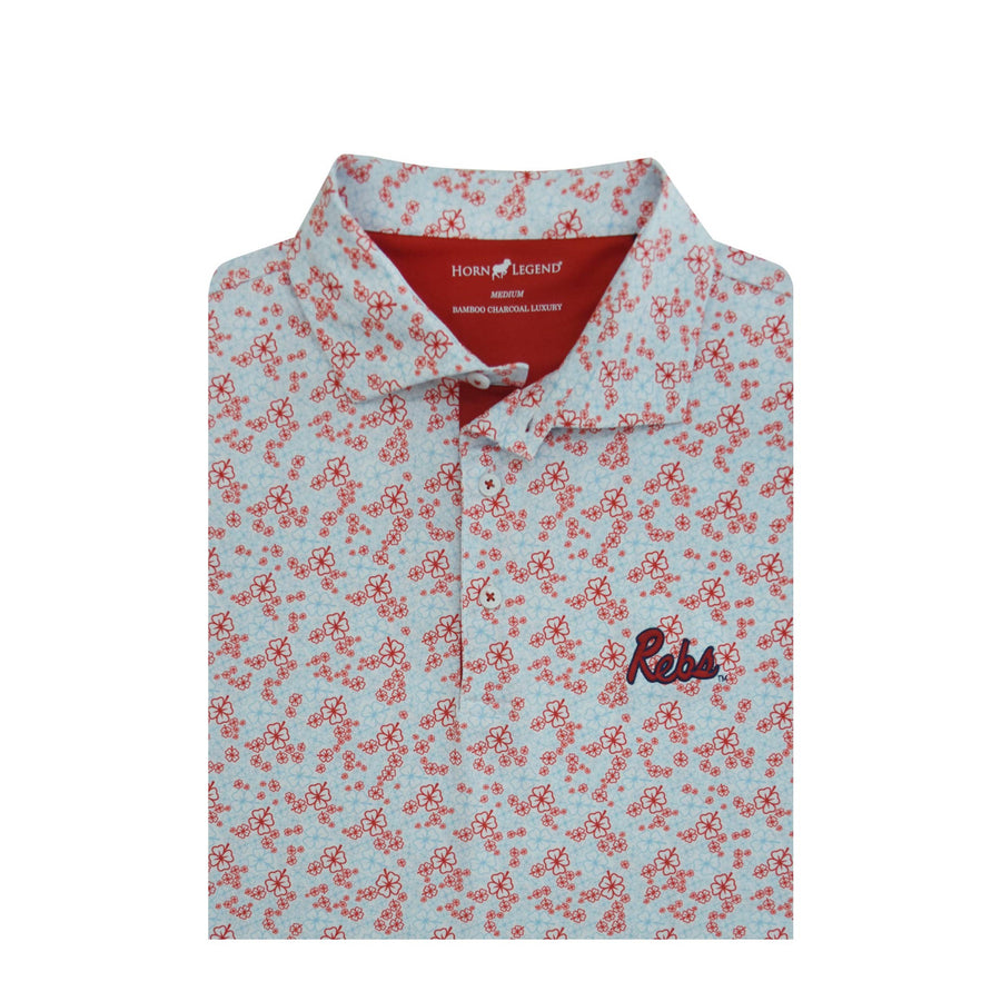 Ole Miss Rebs Script Powder Lucky Polo
