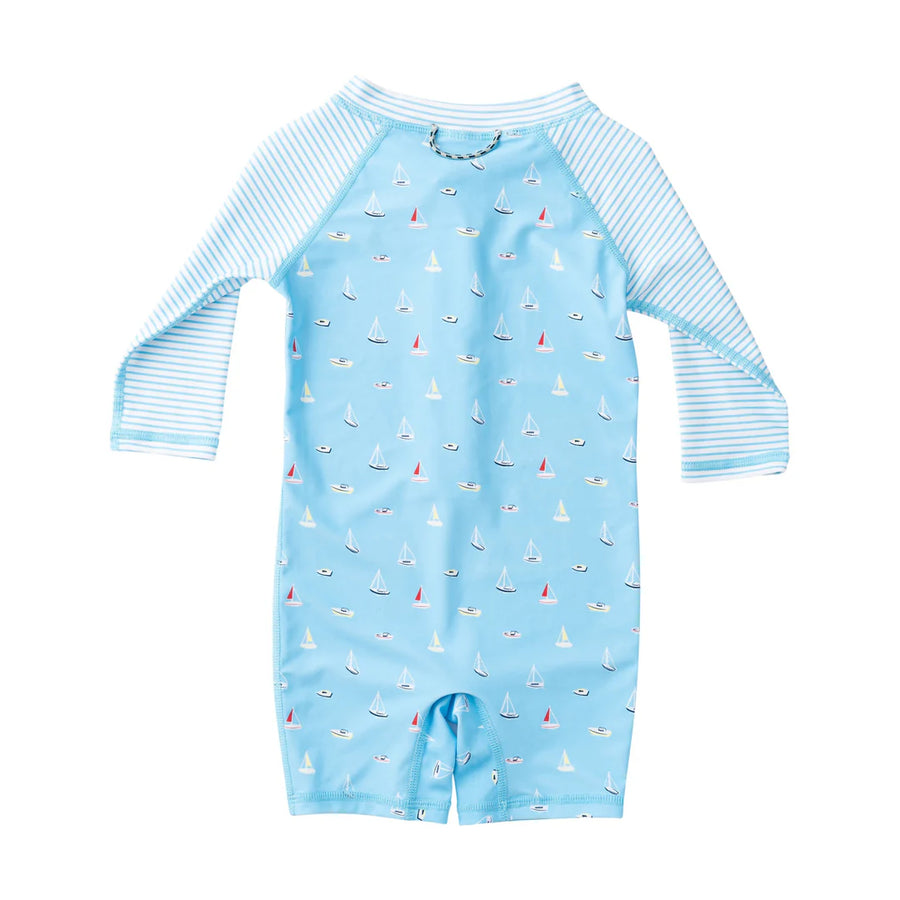 Baby Reef One Piece Swimsuit Boats in the Bay Print