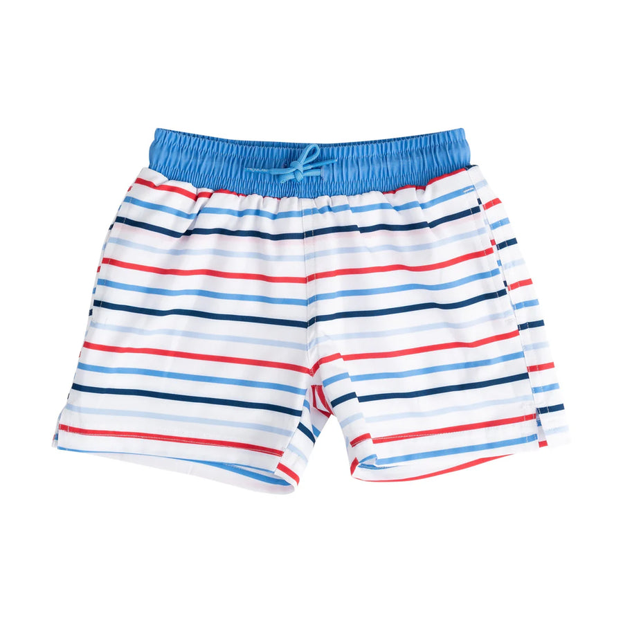 Boys' Boogie Board Swim Trunks Patriotic Red/White/Blue Stripe