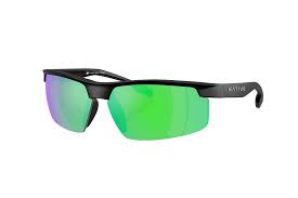 RIDGE-RUNNER MATTE BLACK w/ GREEN REFLEX INJECTED MAN SUNGLASS