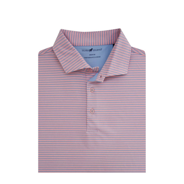 Heather Stripe Performance Polo