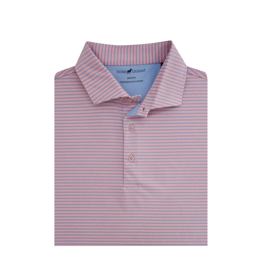 Heather Stripe Performance Polo