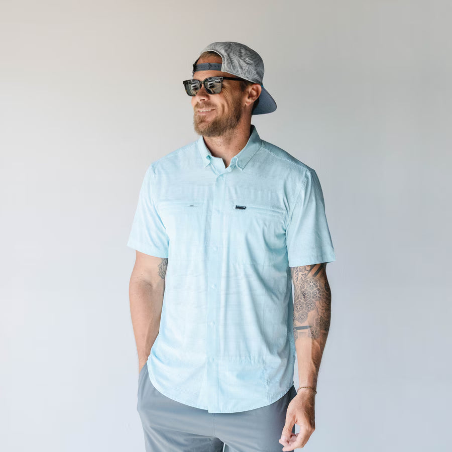 Oysterman SS Woven- Iced Aqua